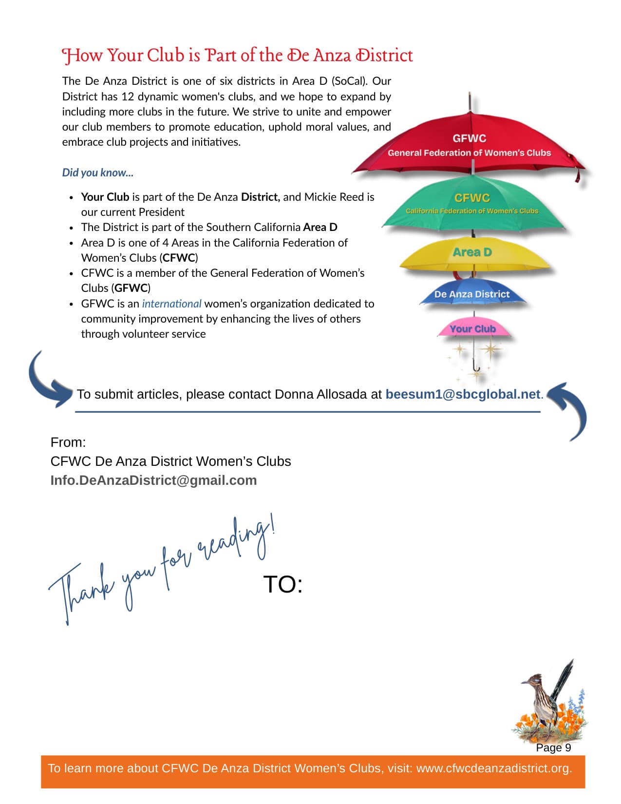 The De Anza District Roadrunner — page 9